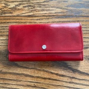 Abas Red Leather Trifold Wallet and Checkbook Cover
